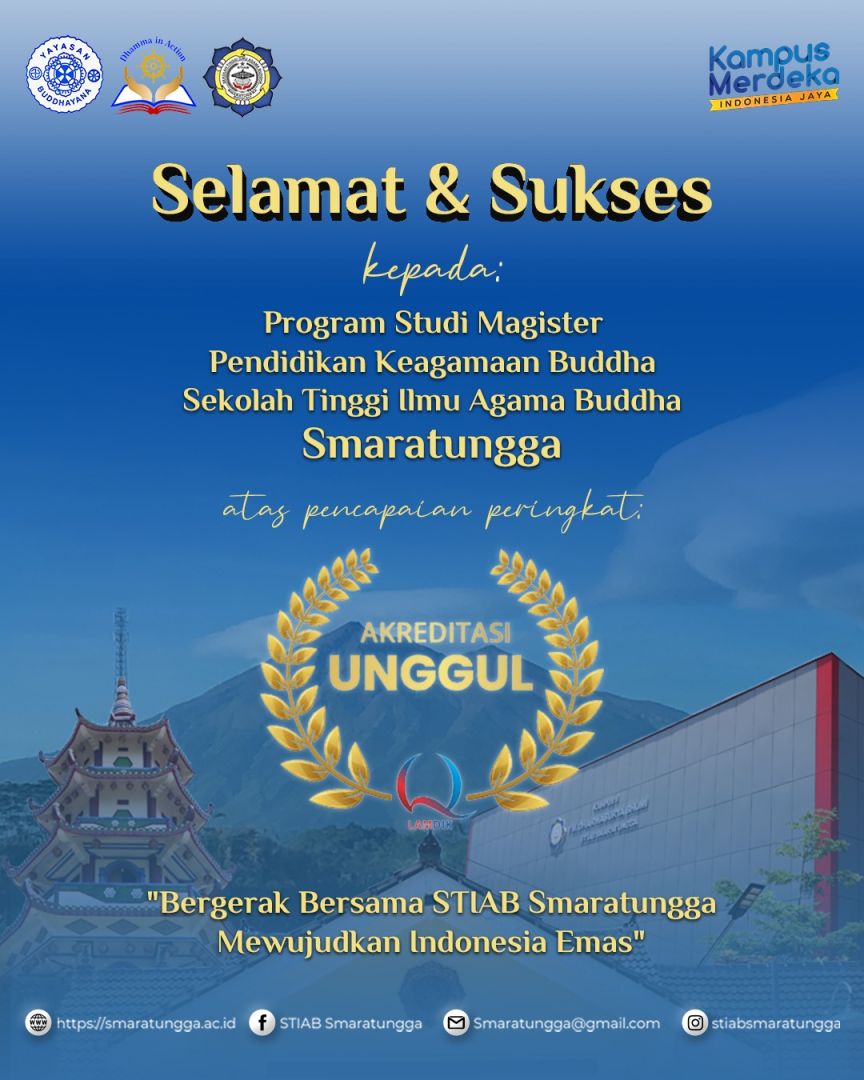 Program Studi Magister Pendidikan Keagamaan Buddha STIAB Smaratungga Raih Akreditasi Unggul